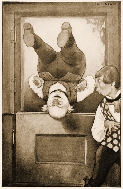 "الأب القديم ويليام يحول شقلبة إلى الخلف عند الباب" ، رسم توضيحي لمغامرات لويس كارول "أليس" في بلاد العجائب ، 1901 بواسطة بيتر نيويل